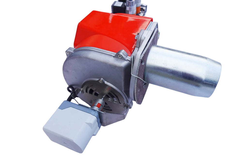 Gas burner E-Gas-120PAB by Arnik, showing its compact design and control panel for industrial heating applications.
